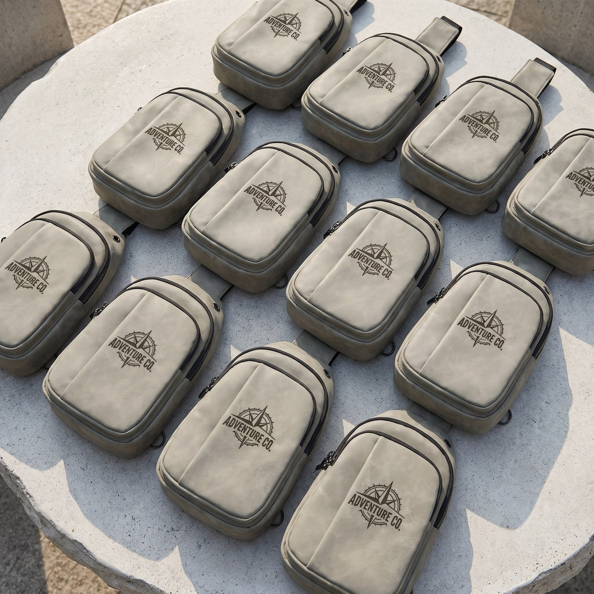 Logo engraved crossbody sling bags in bulk