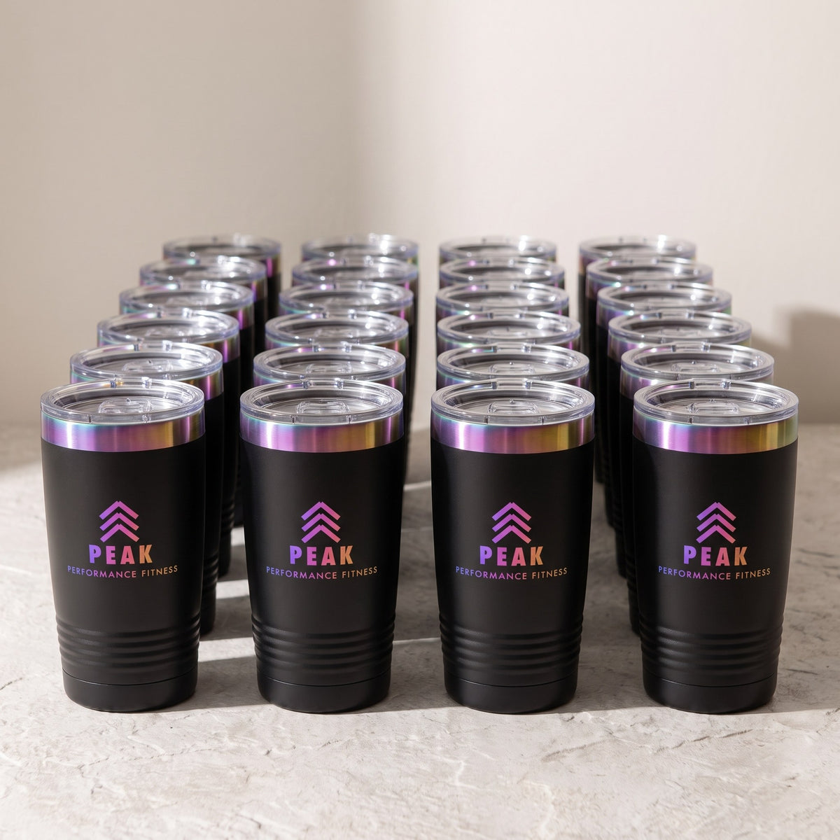 Custom Logo Polar Camel Ringneck Tumbler, 20 oz – bulk order of Polar Camel 20 oz ringneck tumblers, all engraved with the same sample logo