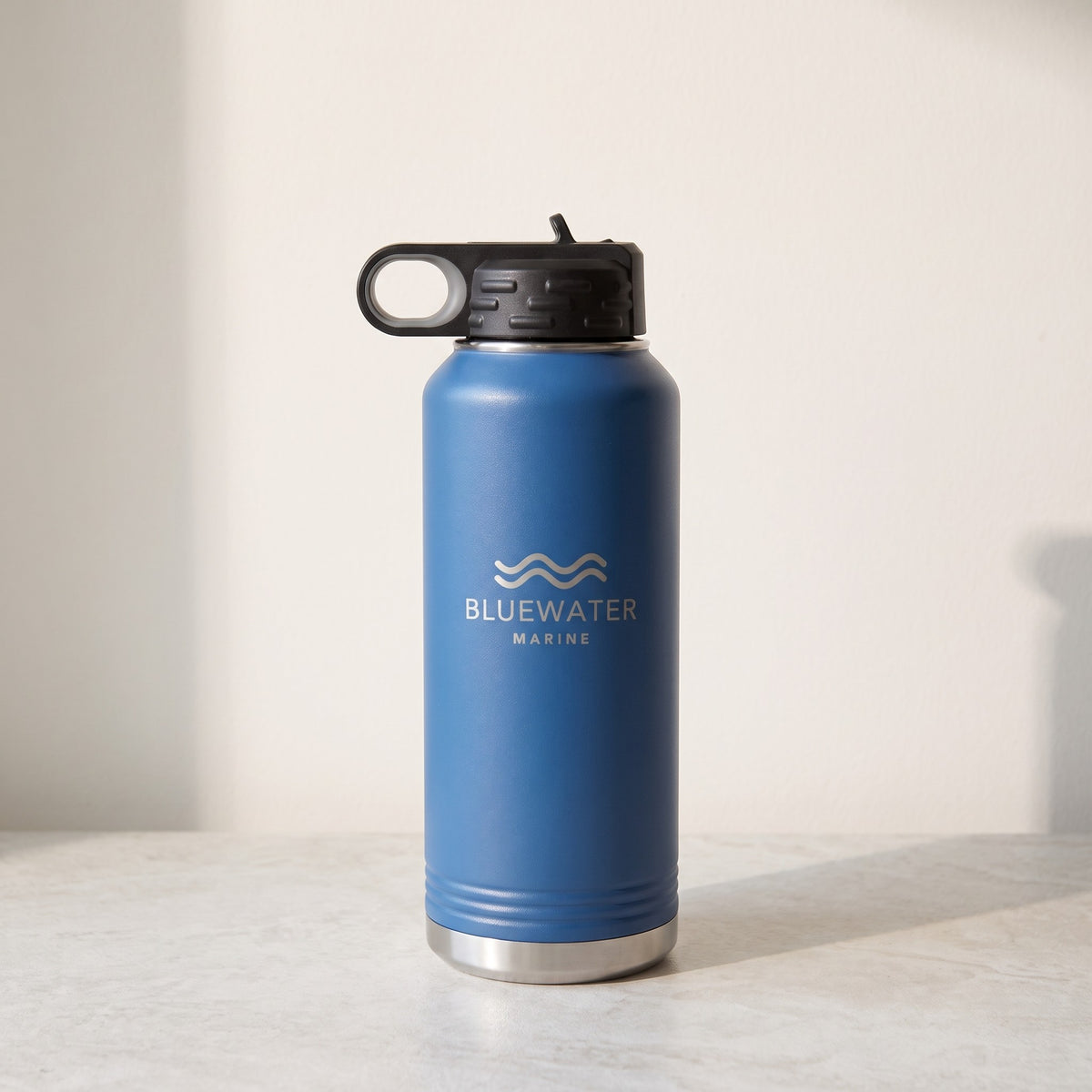 Custom Logo Polar Camel Water Bottle – 40 oz Royal Blue with engraved sample logo