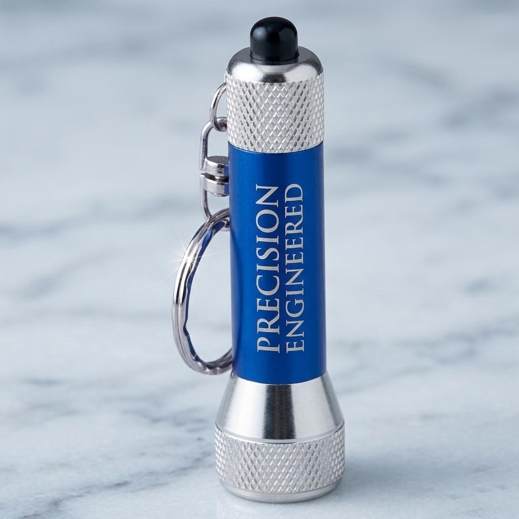 Custom Engraved LED Keychain Flashlight – Bulk Promotional Swag