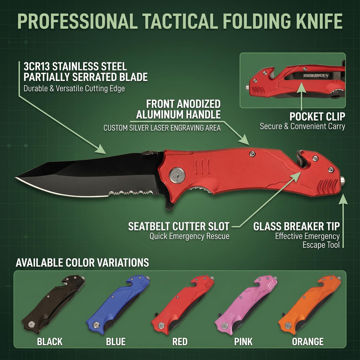 Custom Engraved Rescue Pocket Knife – Bulk Spring-Assisted Knives