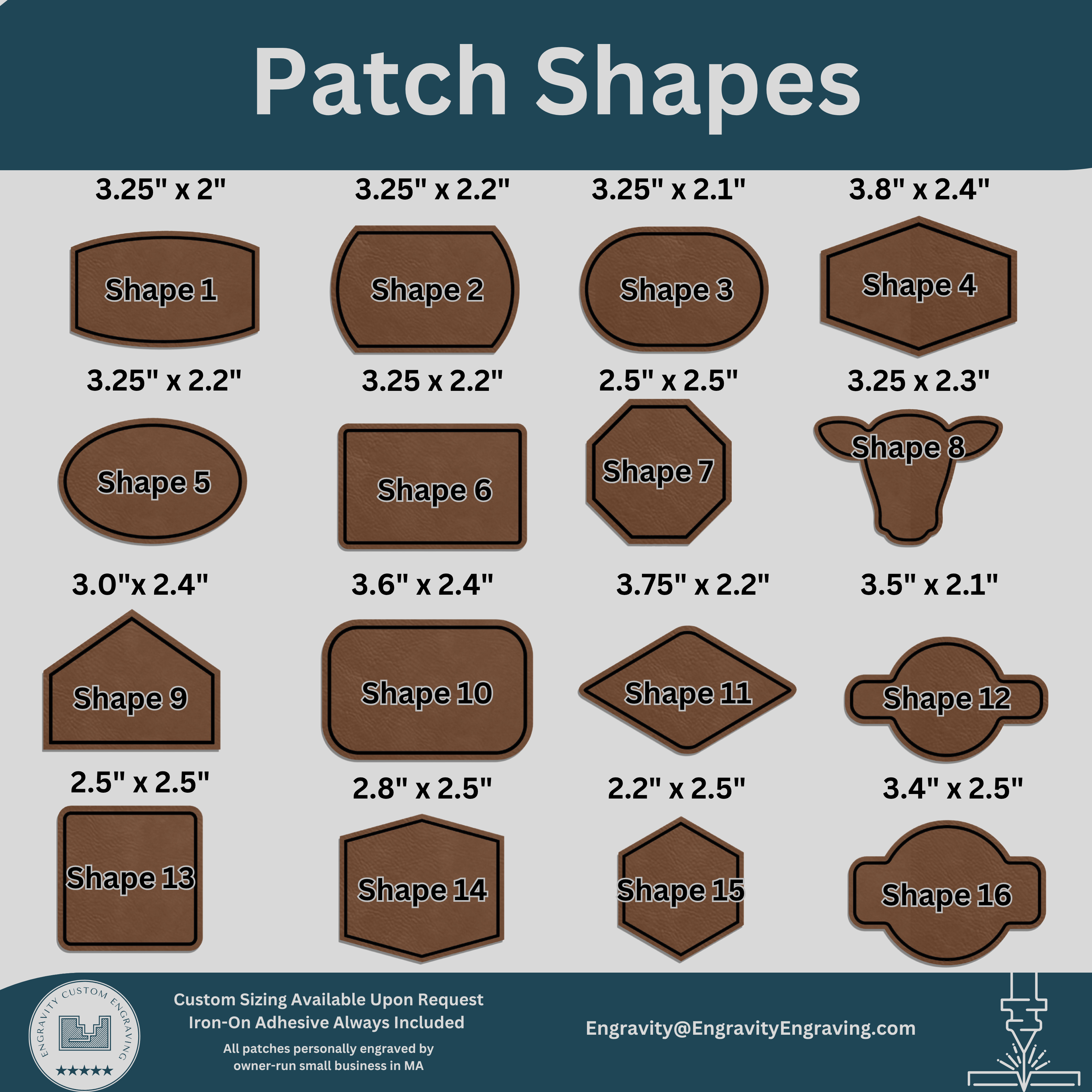 Iron-On Patches - Laser Engraved & Cut - USE CODE FREEPATCH For 1 Free Patch (New Customers Only)