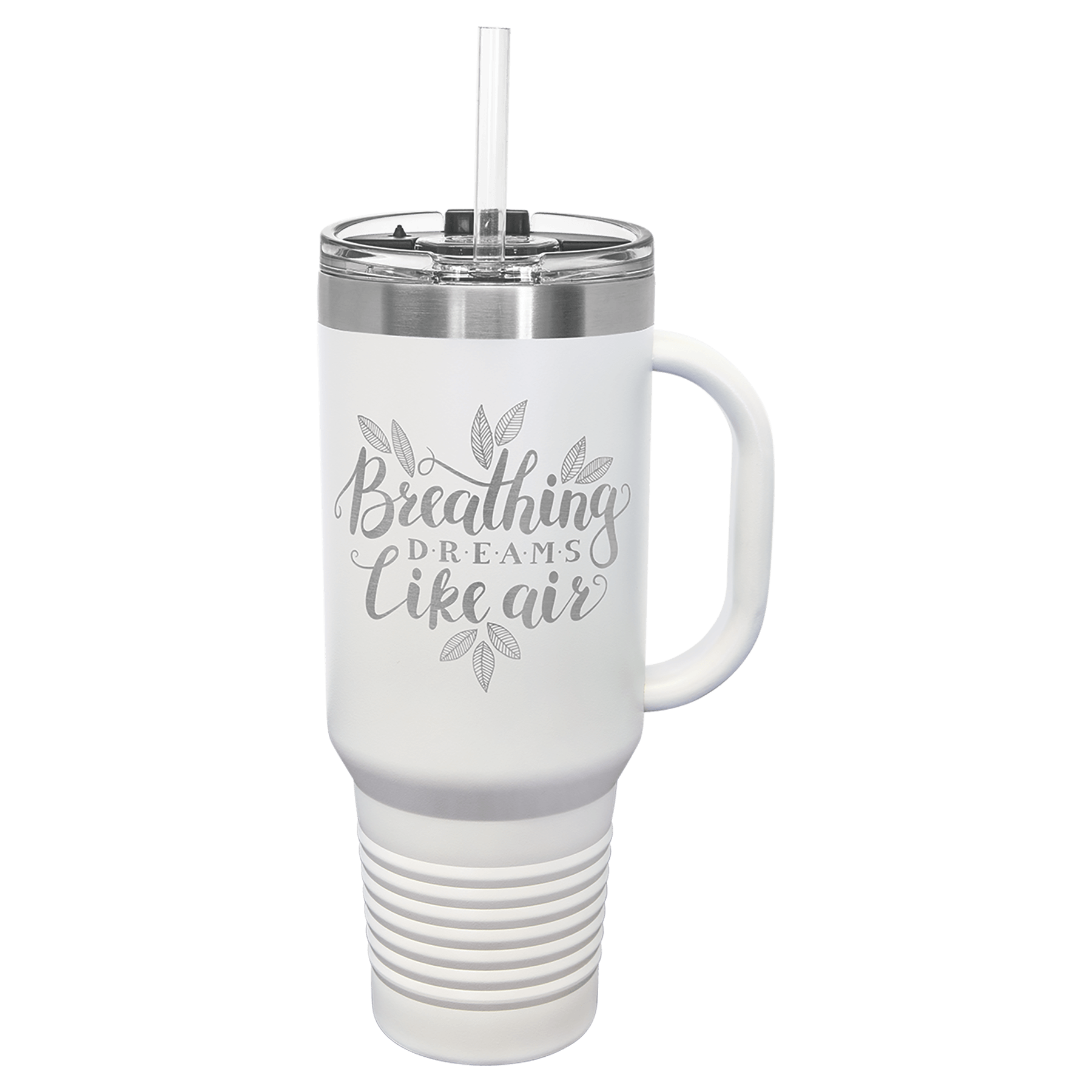 40 Oz Tumbler W/Handle & Included Straw