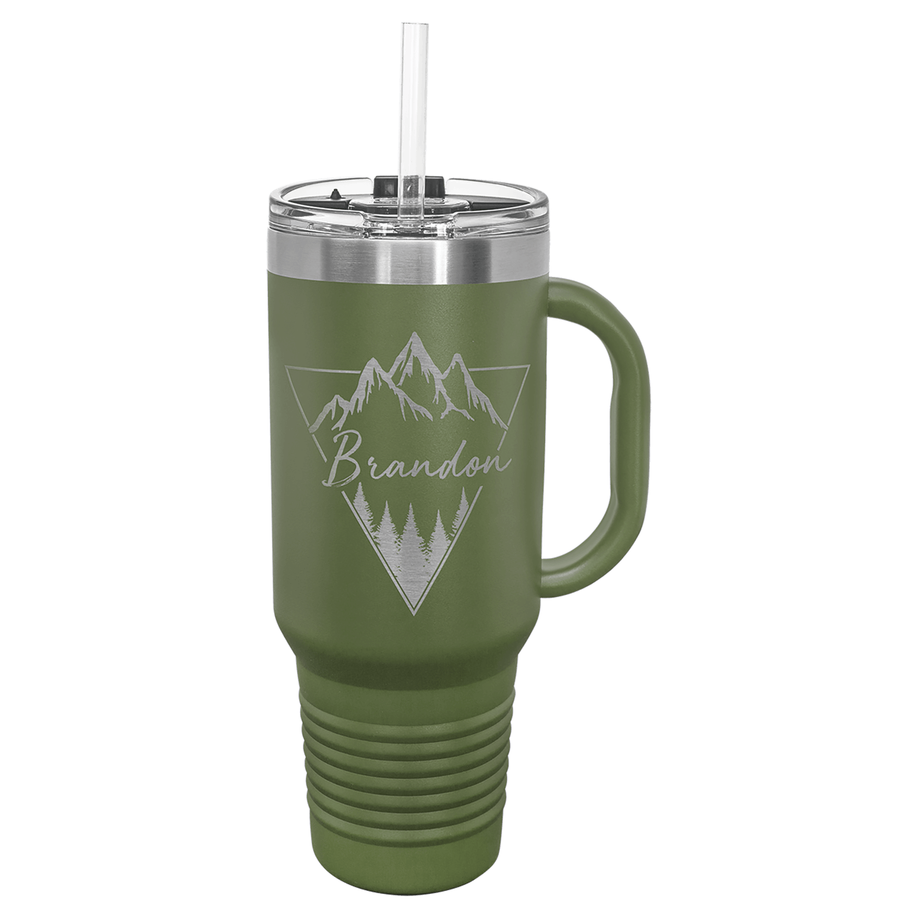 40 Oz Tumbler W/Handle & Included Straw