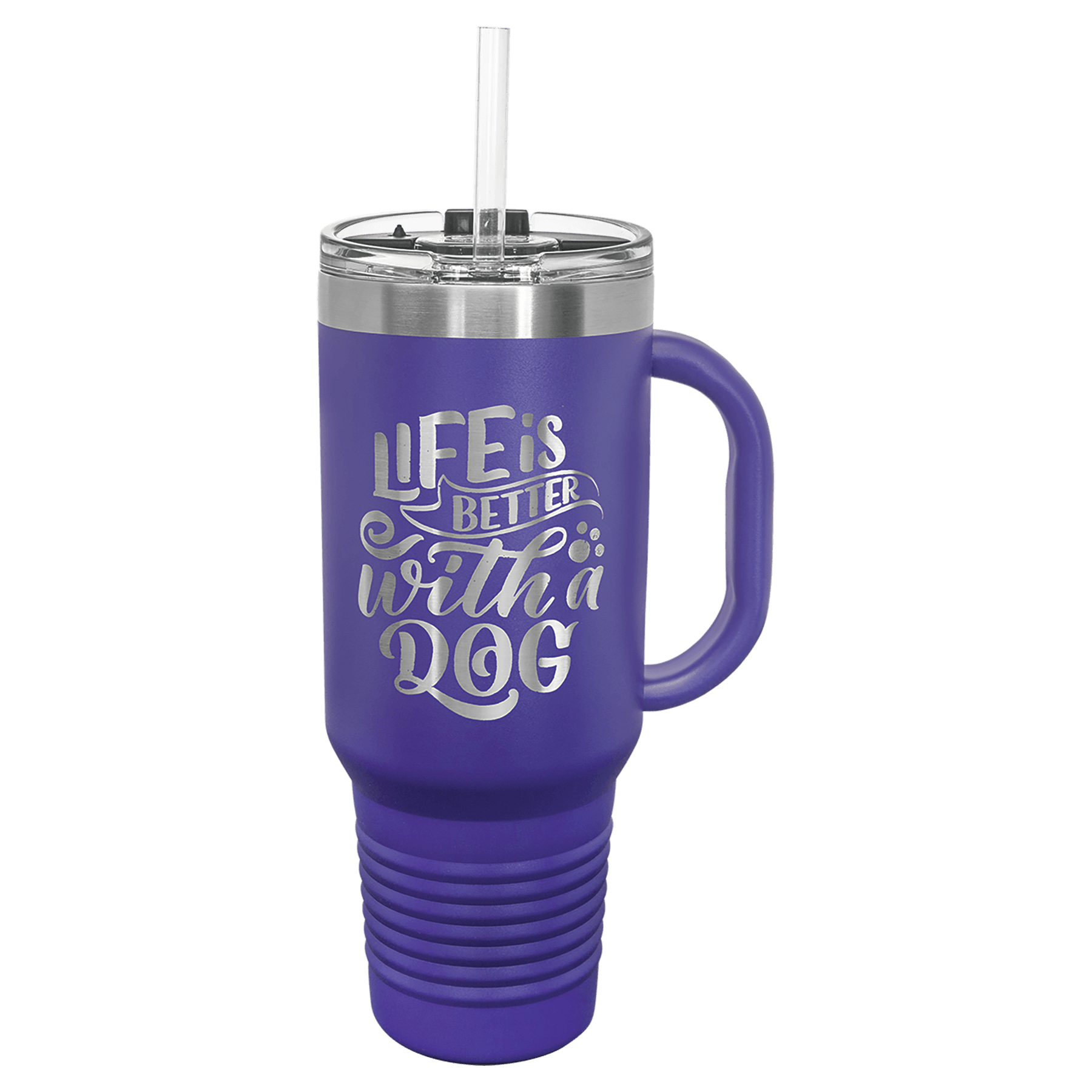 40 Oz Tumbler W/Handle & Included Straw