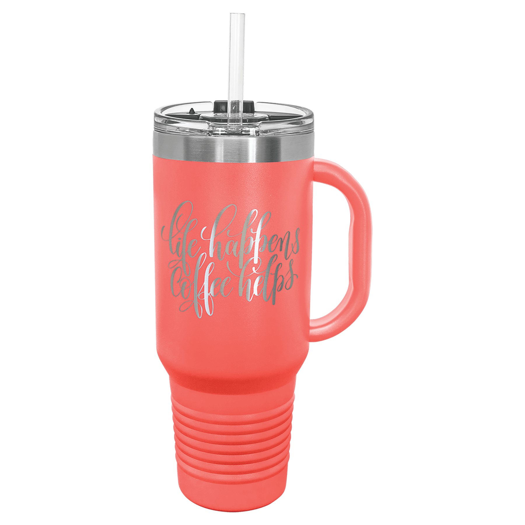 40 Oz Tumbler W/Handle & Included Straw