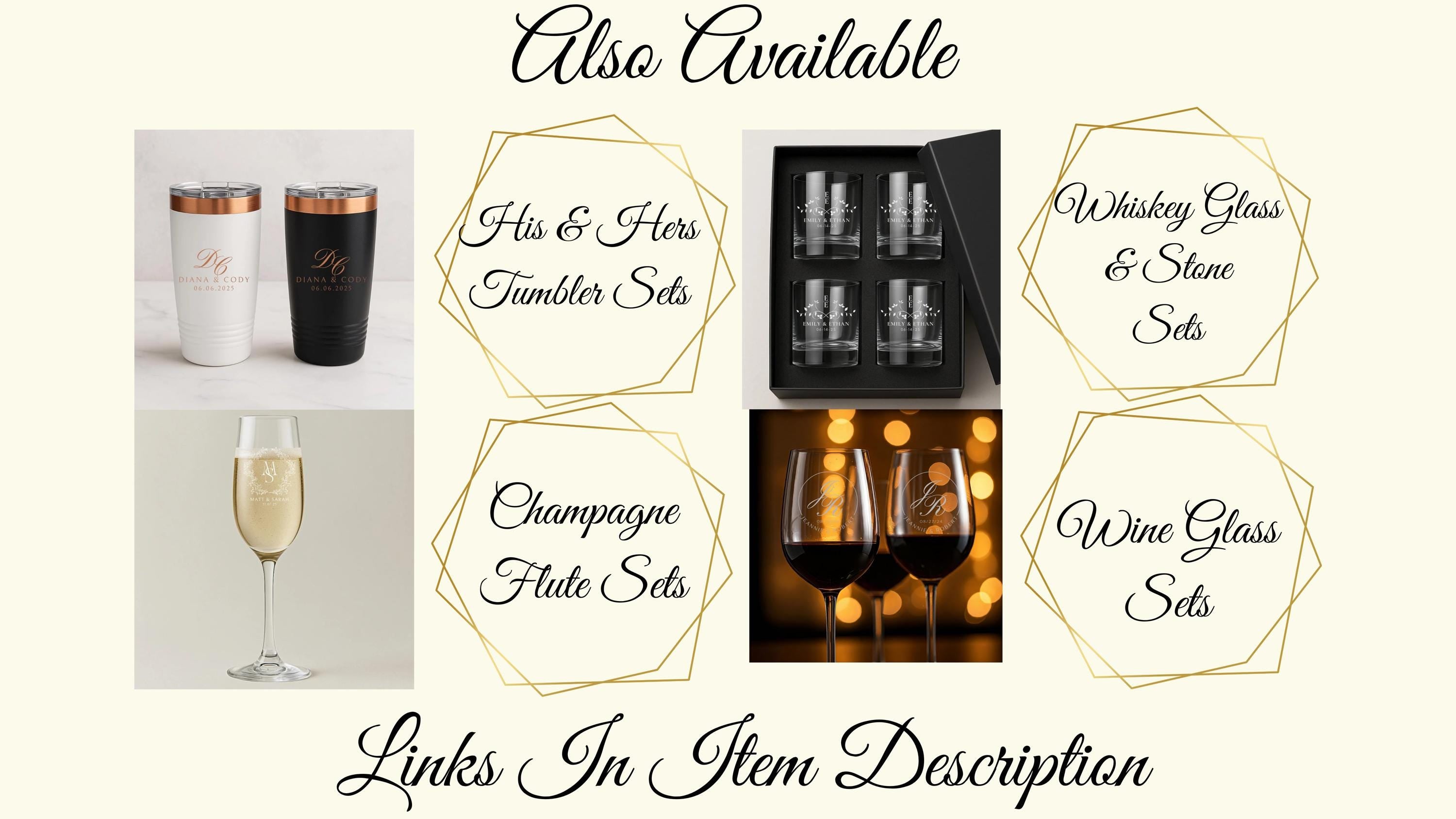 Personalized Engraved Pilsner Glass Set: Wedding Party Favors