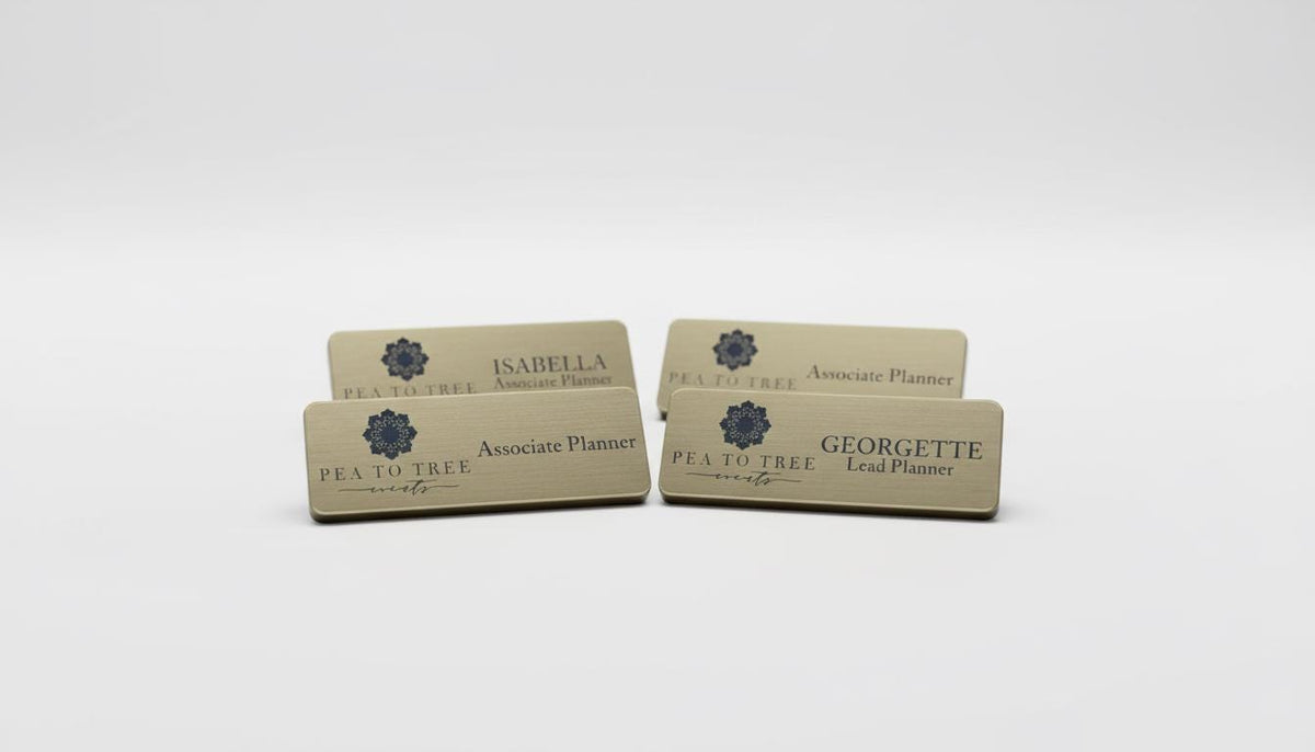 Custom Magnetic Name Tag with Logo – Engraved Employee Name Badge