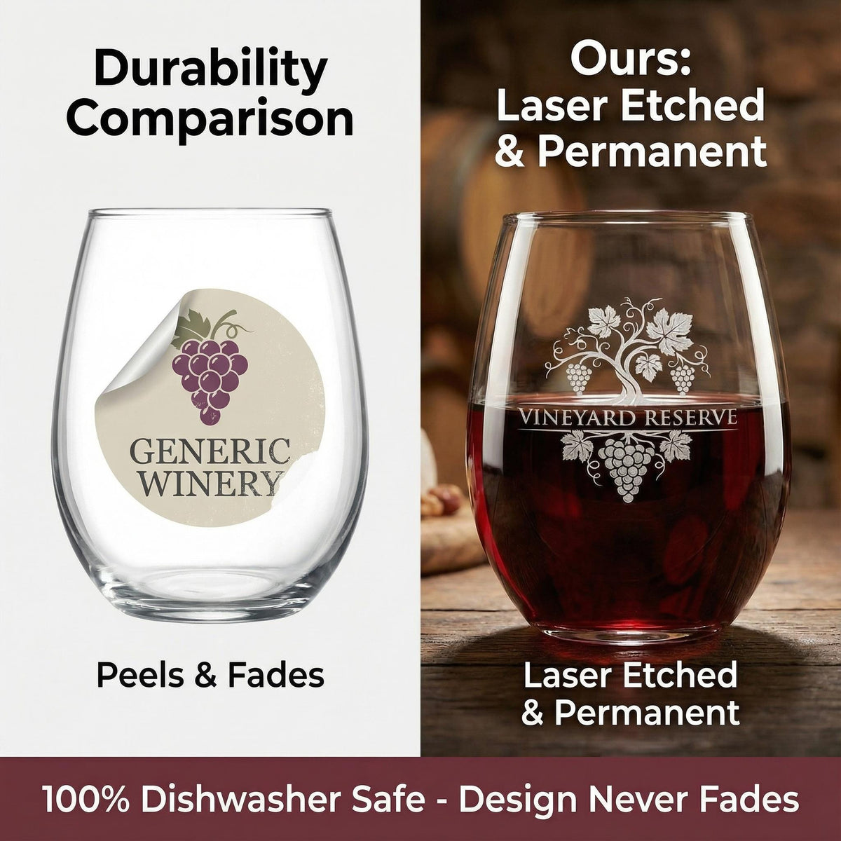 Custom Logo Stemless Wine Glasses 15 oz – Corporate & Employee Gifts