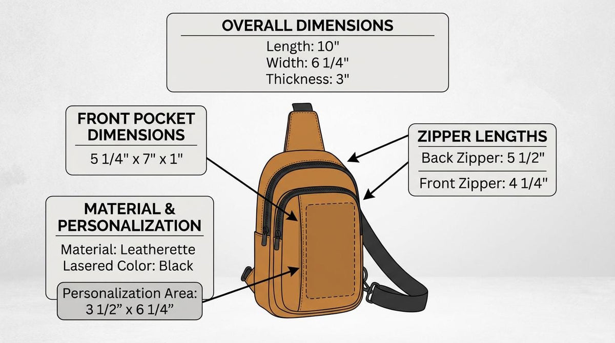 Custom Logo Sling Bag – Engraved Crossbody Explorer Bag