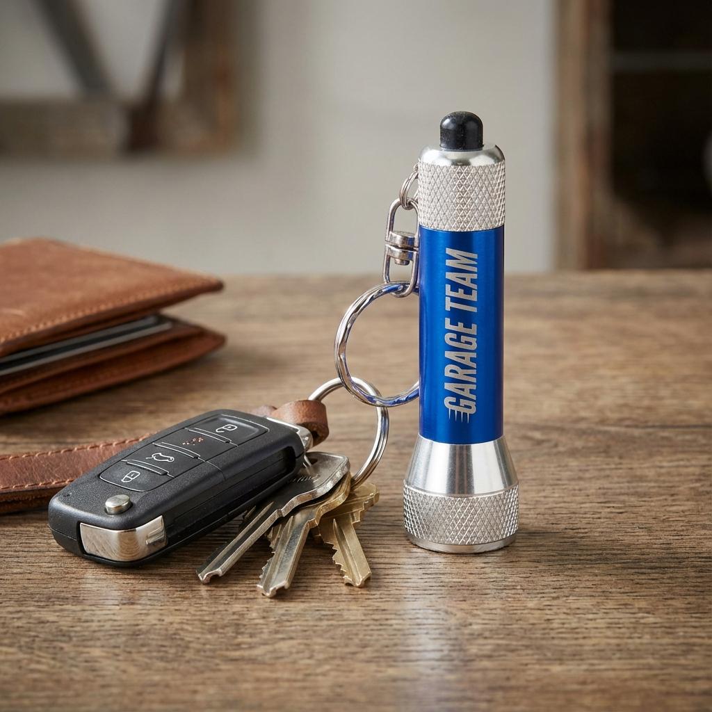 Custom Engraved LED Keychain Flashlight – Bulk Promotional Swag