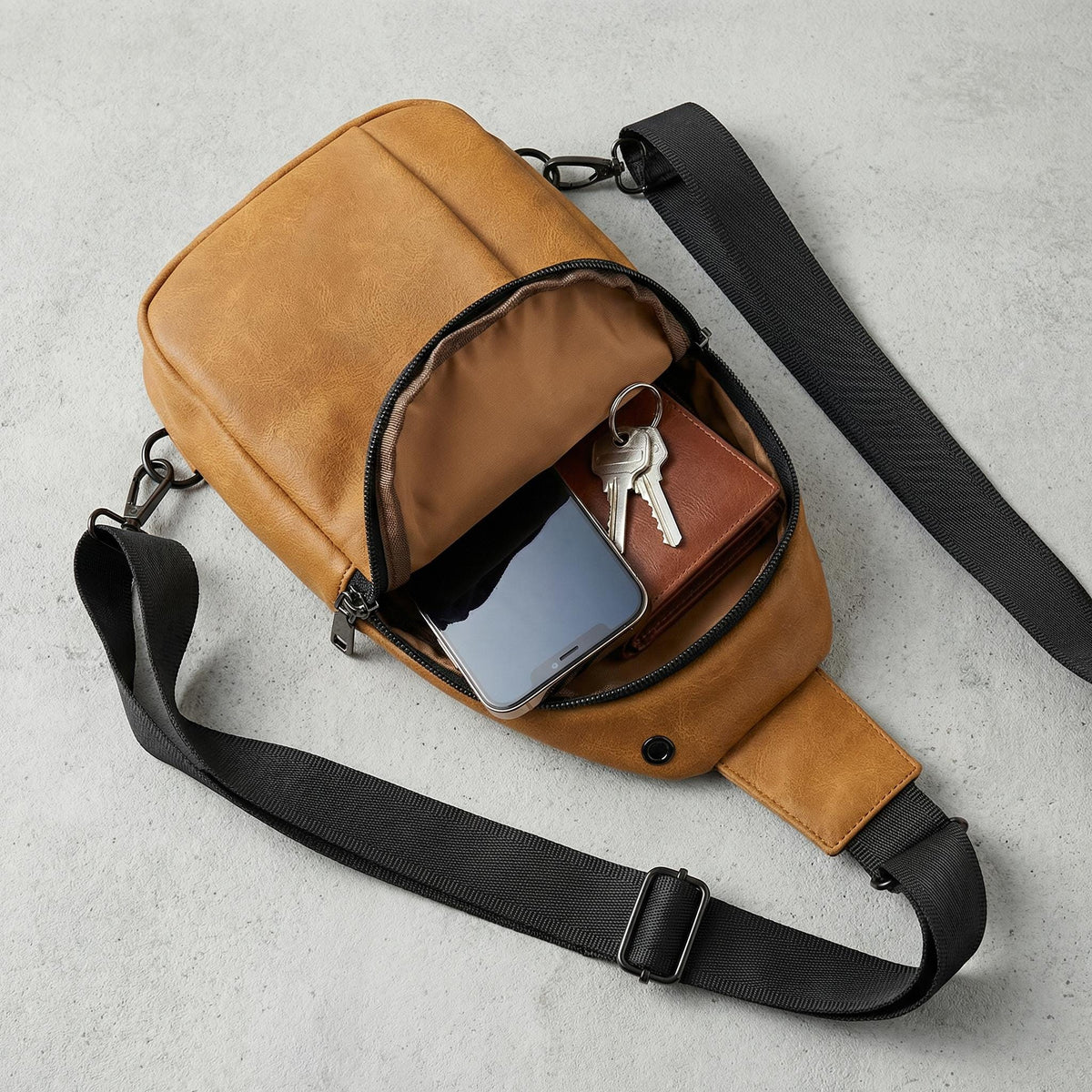 Custom Logo Sling Bag – Engraved Crossbody Explorer Bag