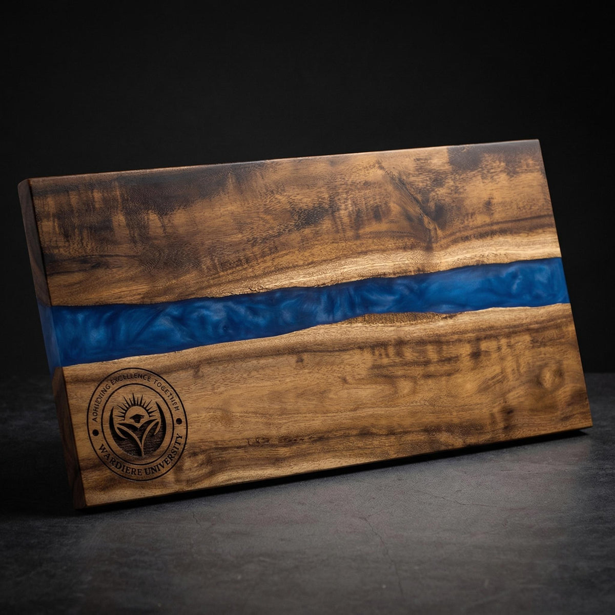 Bulk Custom Logo Resin River Charcuterie Boards – Blue Resin Acacia