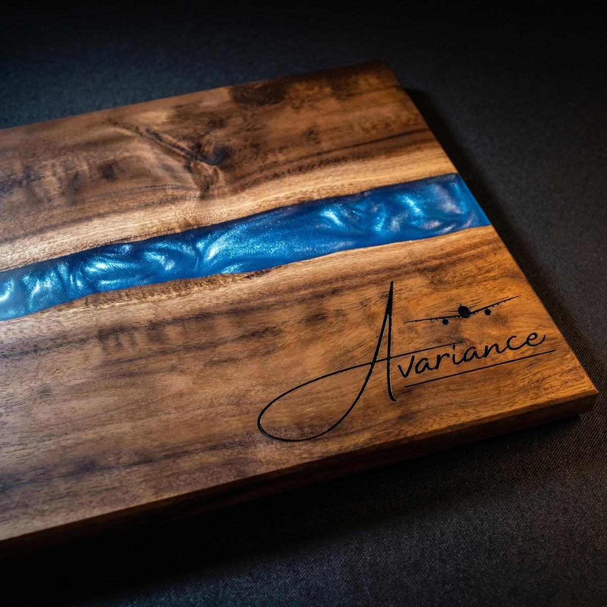 Bulk Custom Logo Resin River Charcuterie Boards – Blue Resin Acacia