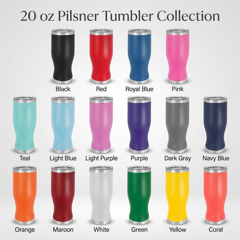 Custom Logo Pilsner Tumblers 20 oz – Laser Engraved Corporate Gifts