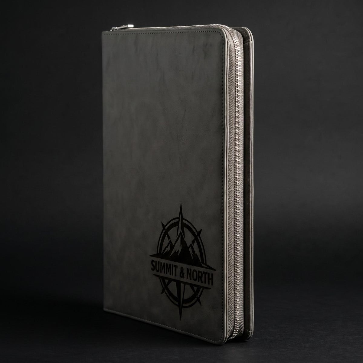 Custom Zippered Padfolio with Company Logo – Bulk Engraved Leatherette Portfolio