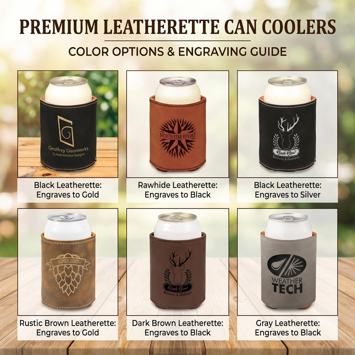 Custom Leatherette Can Cooler with Logo – Bulk Corporate & Event Favors