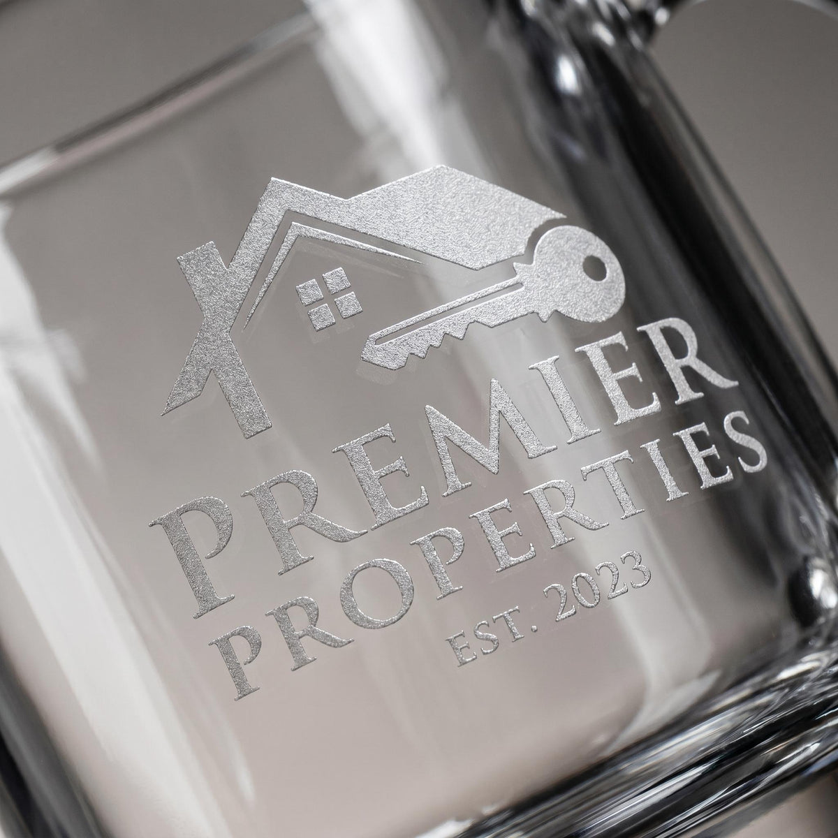 Custom Logo Glass Beverage Mugs 13 oz – Laser Engraved