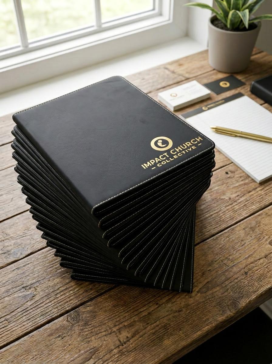 Custom Zippered Padfolio with Company Logo – Bulk Engraved Leatherette Portfolio