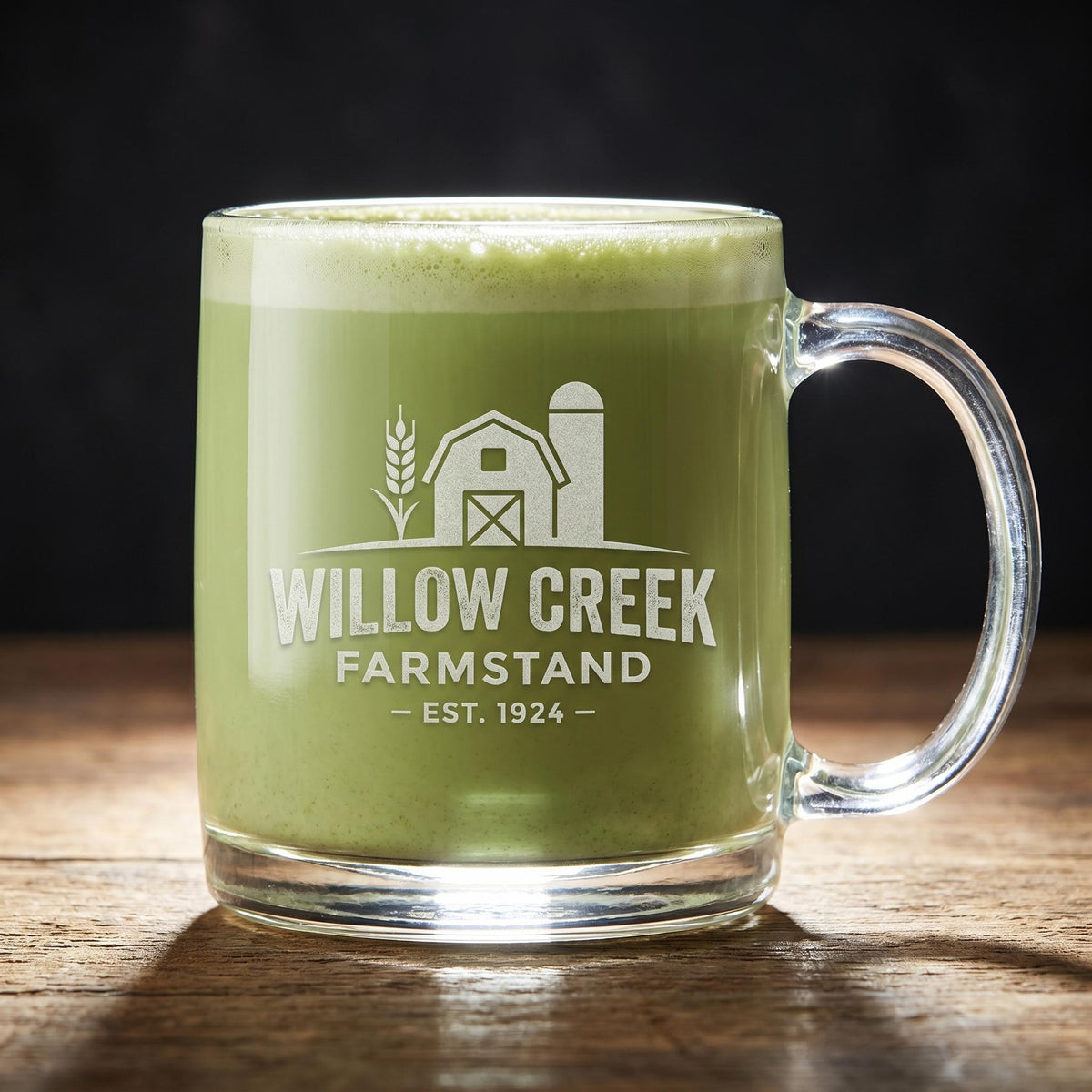 Custom Logo Glass Beverage Mugs 13 oz – Laser Engraved