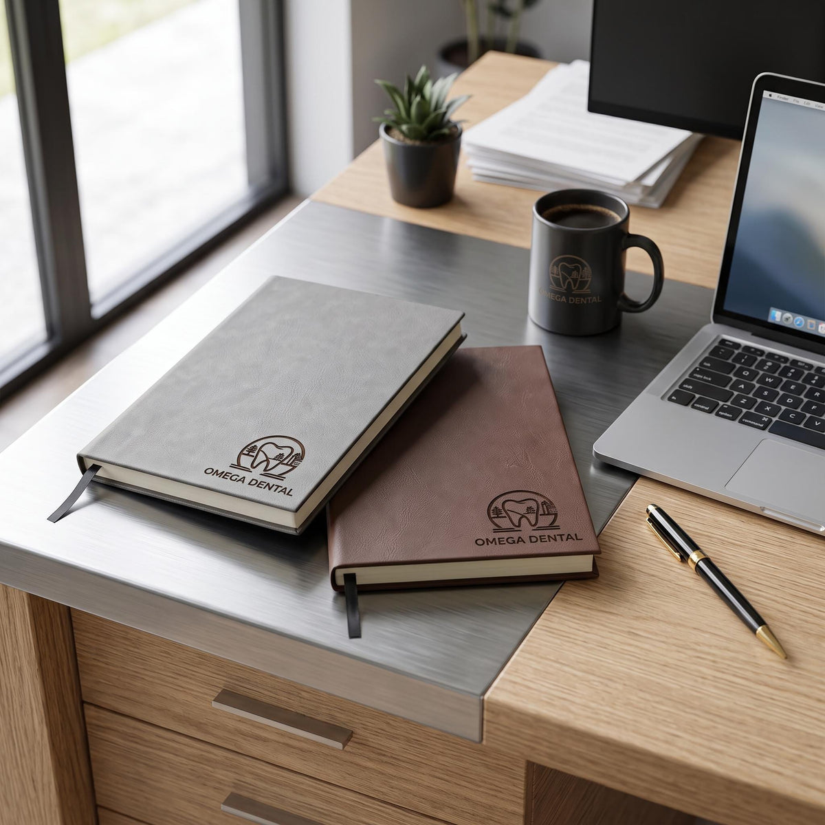 Bulk Custom Leatherette Journals with Company Logo