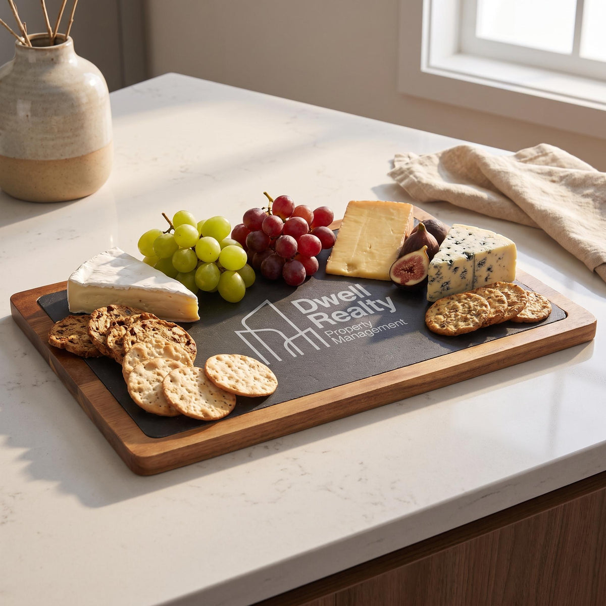 Bulk Logo Engraved Slate Cheese Boards for Corporate Clients