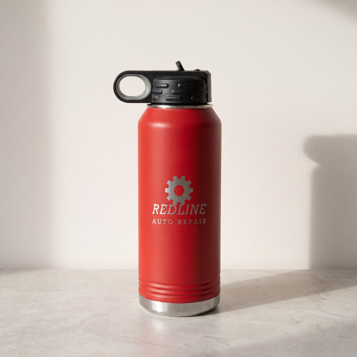 Custom Logo Polar Camel 32 oz Water Bottle – Red with sample engraved logo